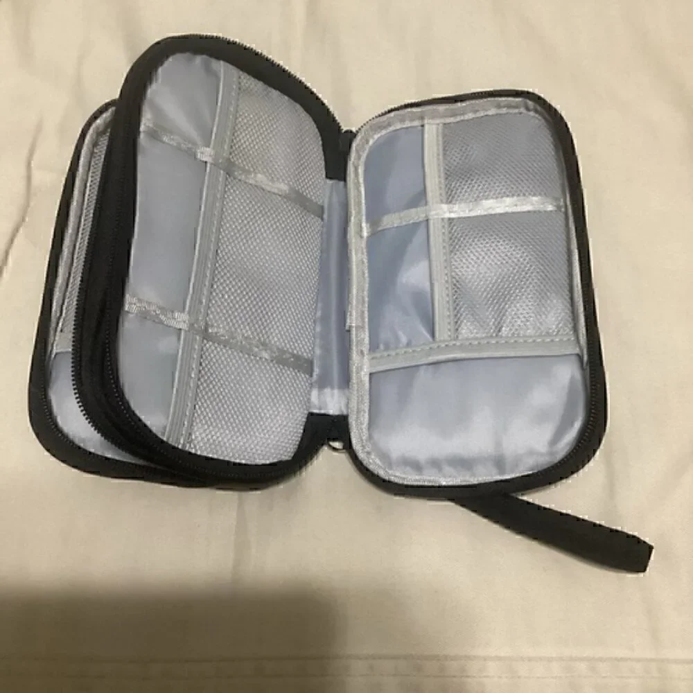 Black Electronic Travel Organizer Bag Pouch, Electronic Accessories Carry Case